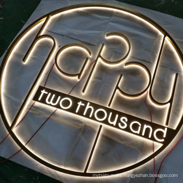 Stainless Steel Backlit Led 3D Letter Signage Back Halo Letter Sign For Advertising